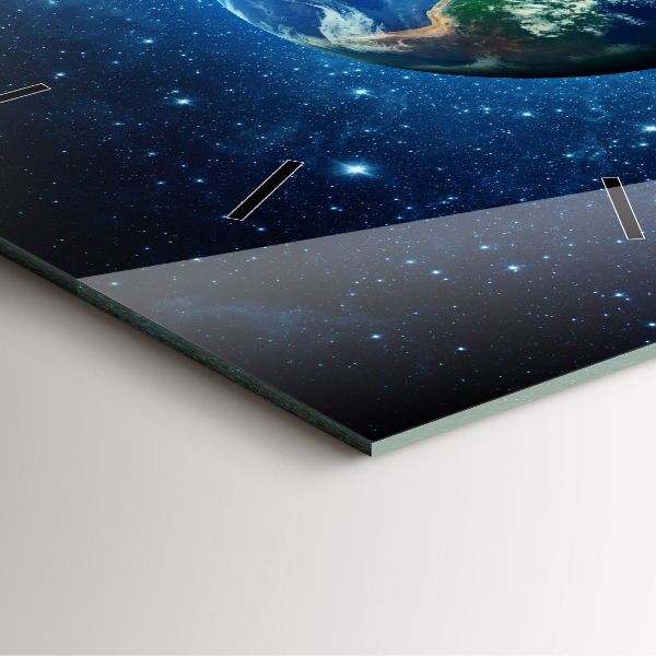 Square glass wall clock Earth and Galaxy – NASA