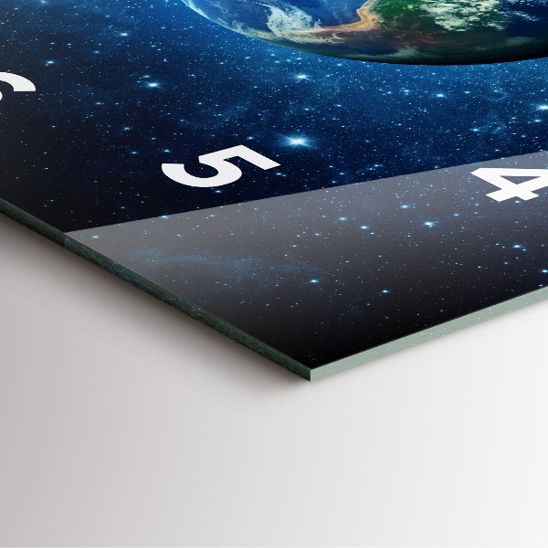 Square glass wall clock Earth and Galaxy – NASA