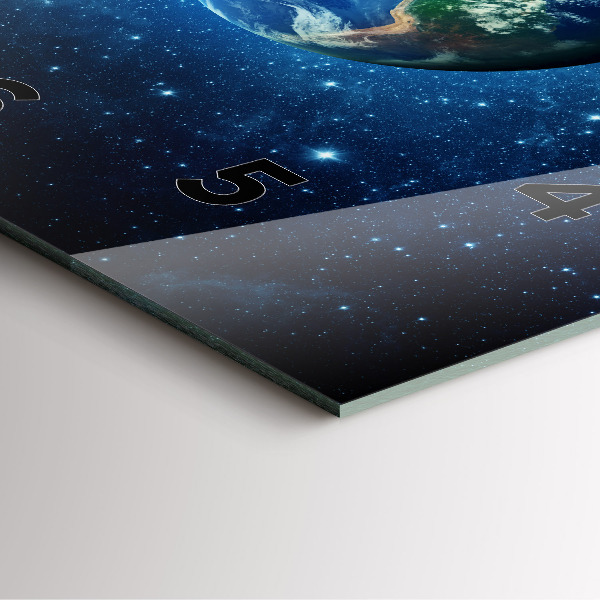 Square glass wall clock Earth and Galaxy – NASA