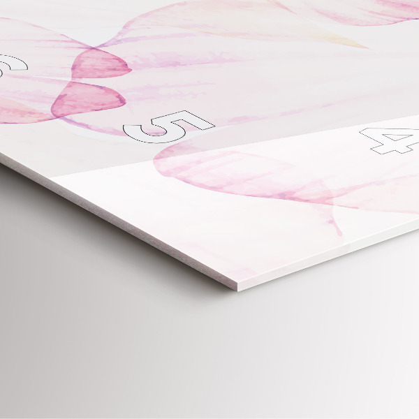 Square glass wall clock Watercolor petals