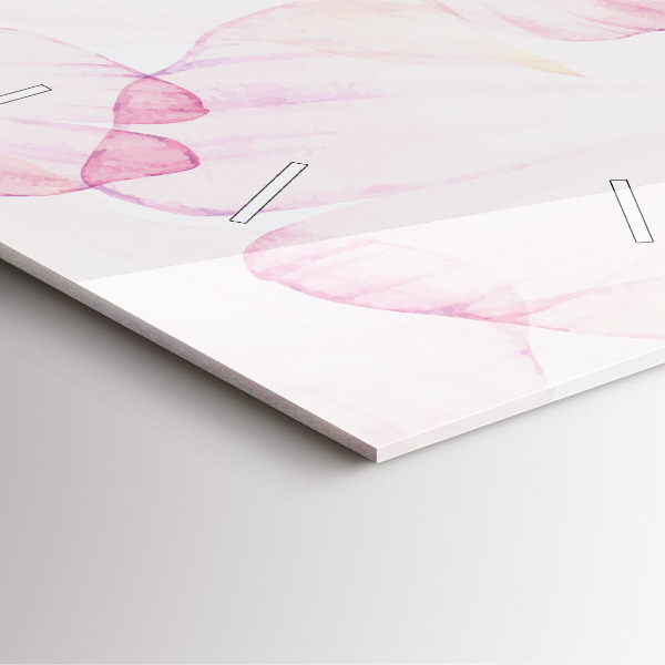 Square glass wall clock Watercolor petals