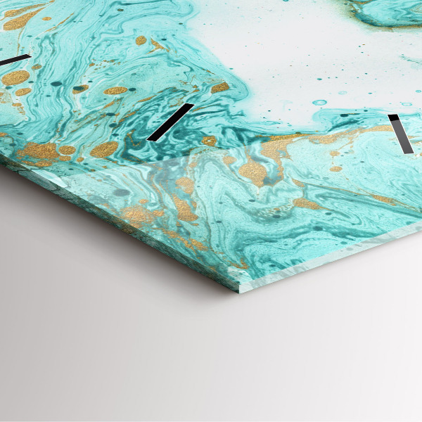 Square glass wall clock Marble texture