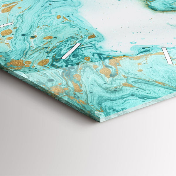 Square glass wall clock Marble texture