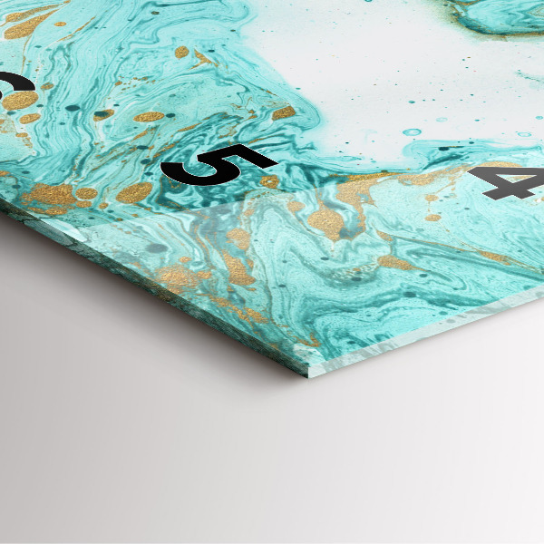Square glass wall clock Marble texture