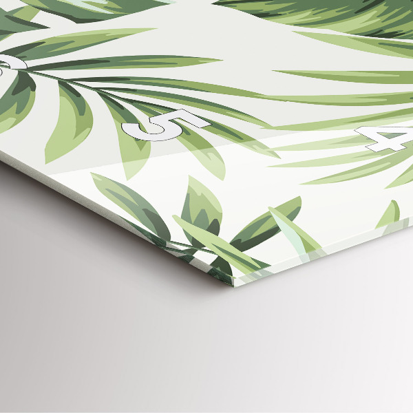 Square glass wall clock Tropical pattern