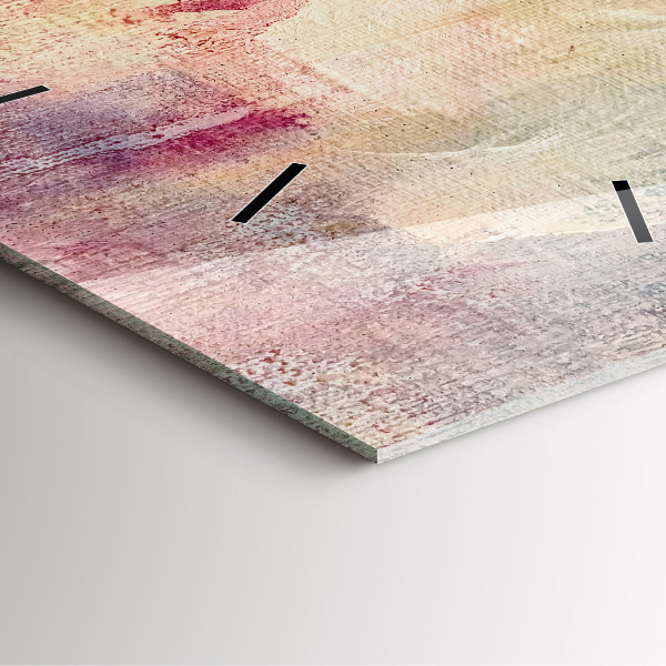 Square glass wall clock Painted abstraction