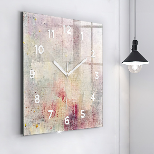Square glass wall clock Painted abstraction
