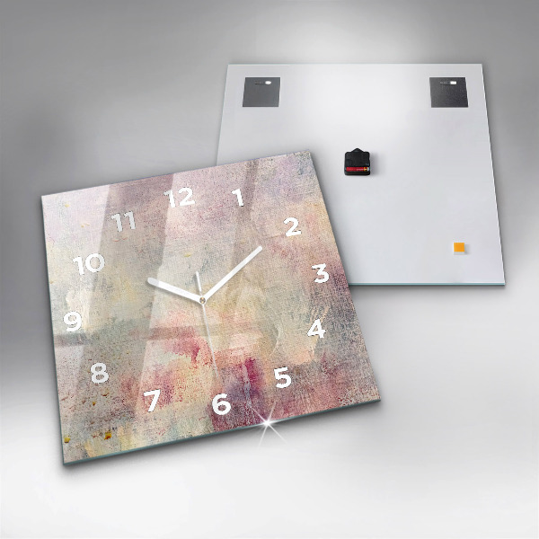 Square glass wall clock Painted abstraction