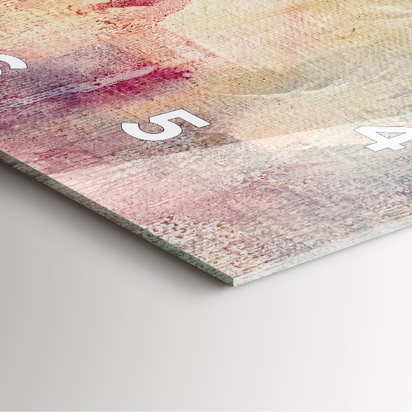 Square glass wall clock Painted abstraction