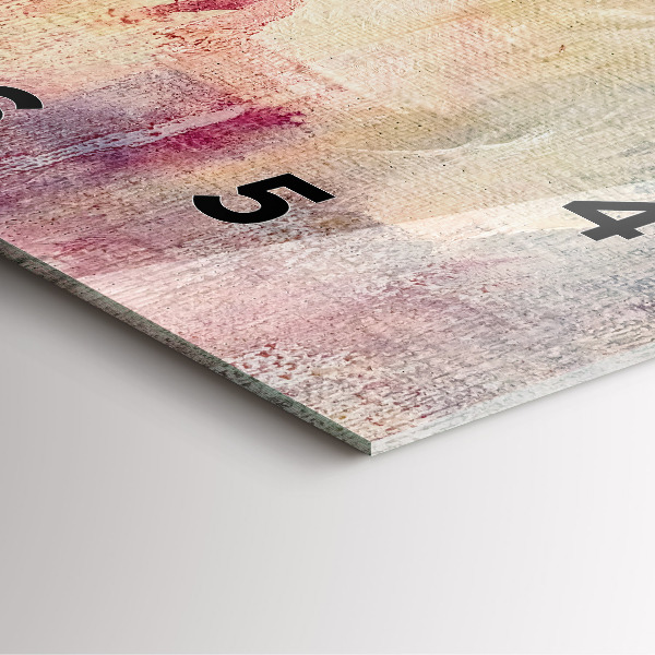 Square glass wall clock Painted abstraction