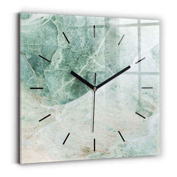 Square glass wall clock Marble Stone Texture