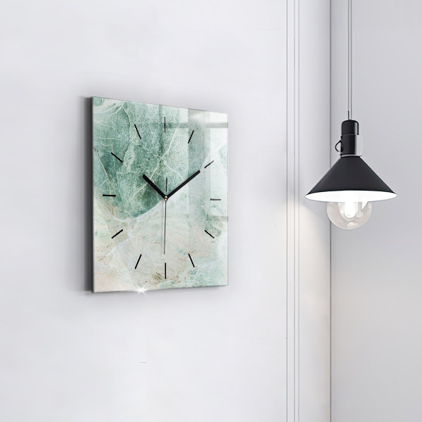 Square glass wall clock Marble Stone Texture
