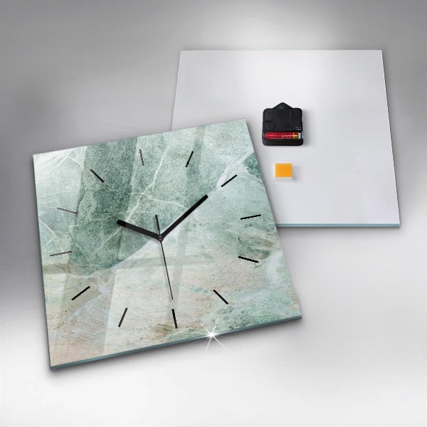 Square glass wall clock Marble Stone Texture