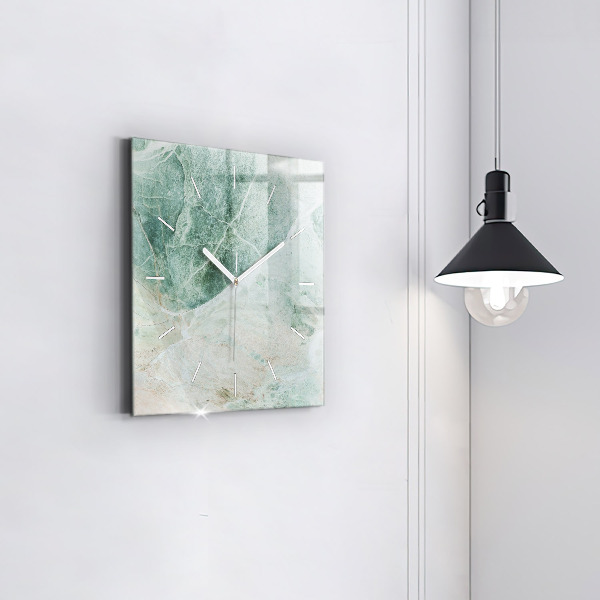Square glass wall clock Marble Stone Texture