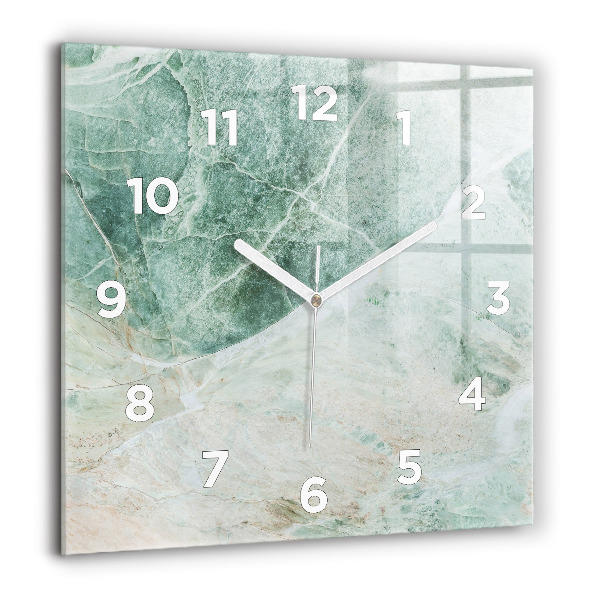 Square glass wall clock Marble Stone Texture