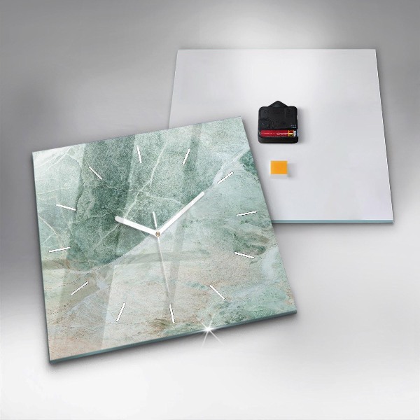 Square glass wall clock Marble Stone Texture
