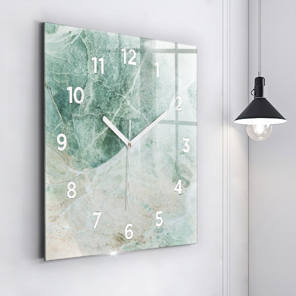Square glass wall clock Marble Stone Texture