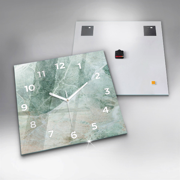 Square glass wall clock Marble Stone Texture
