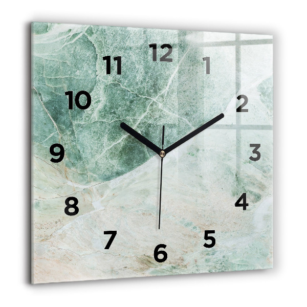 Square glass wall clock Marble Stone Texture