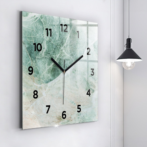 Square glass wall clock Marble Stone Texture