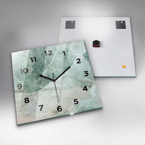 Square glass wall clock Marble Stone Texture