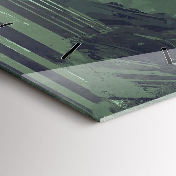 Square glass wall clock Samurai in the forest