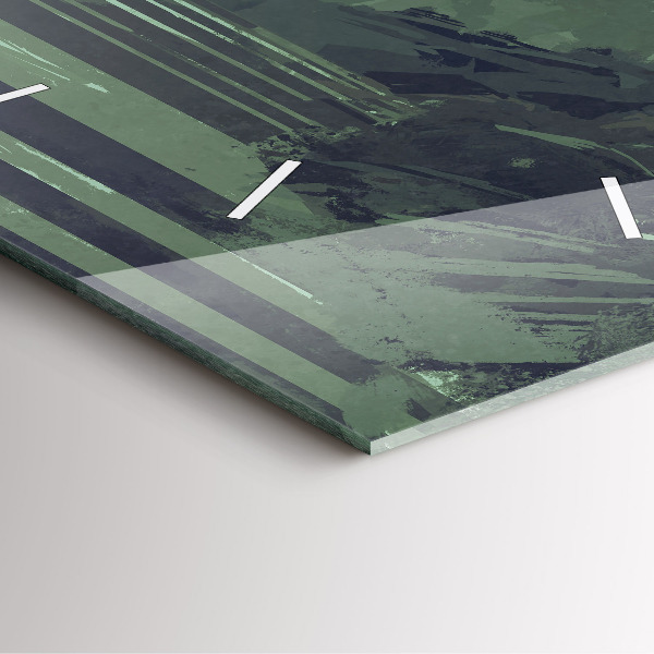 Square glass wall clock Samurai in the forest