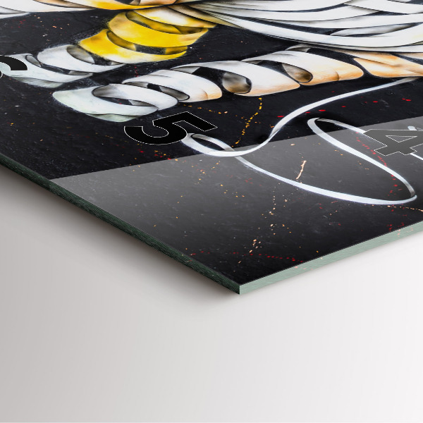 Square glass wall clock Abstract rhino