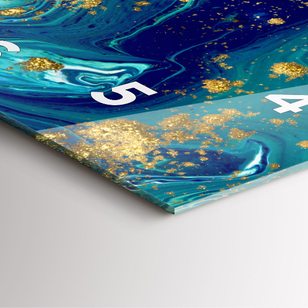 Square glass wall clock Modern abstraction