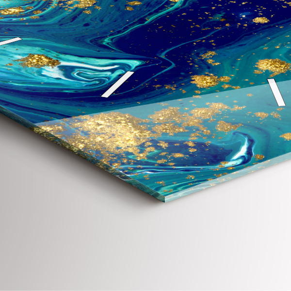 Square glass wall clock Modern abstraction