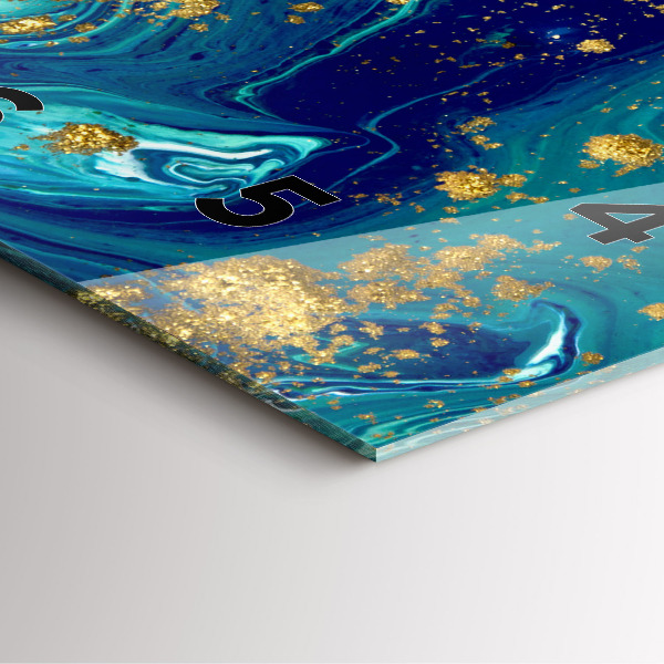 Square glass wall clock Modern abstraction