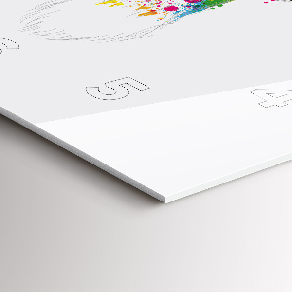 Square glass wall clock Colorful deer head