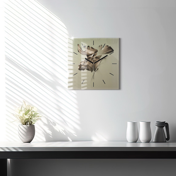 Square glass wall clock Graphic moose