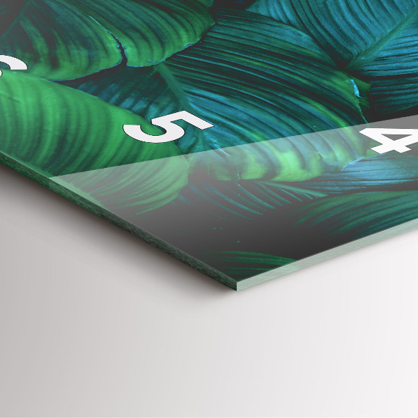 Square glass wall clock Nature leaves