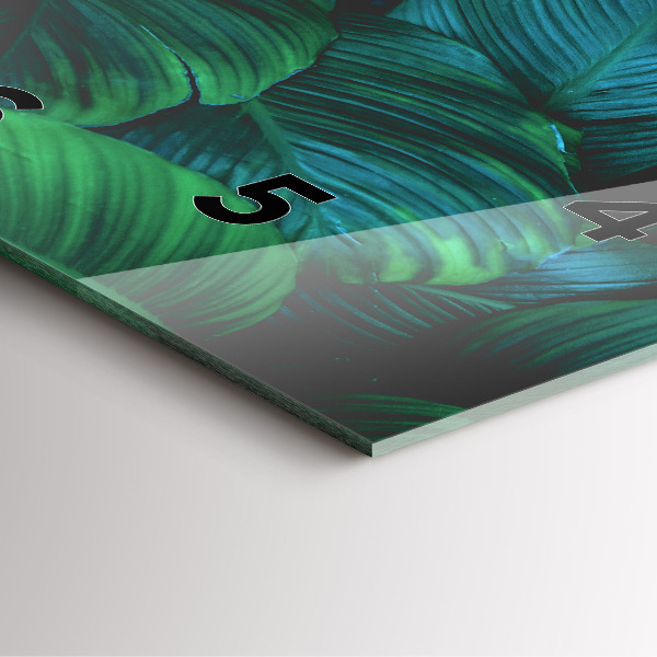 Square glass wall clock Nature leaves