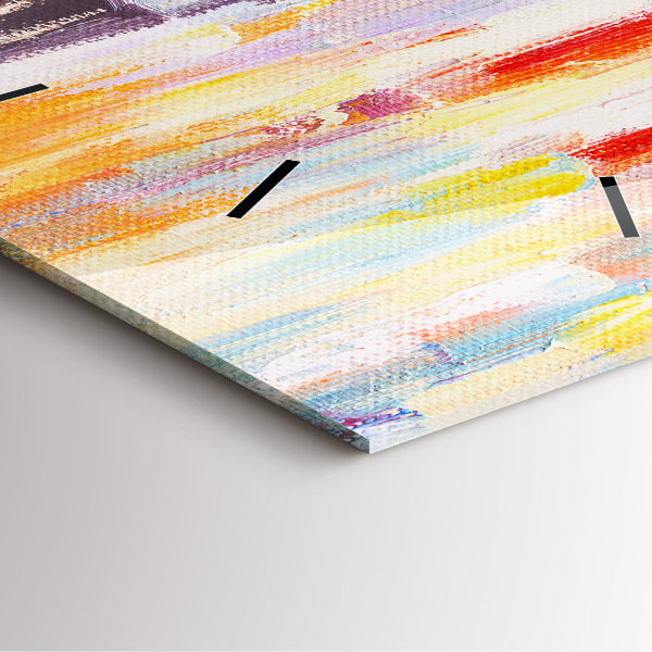 Square glass wall clock Couple in the rain