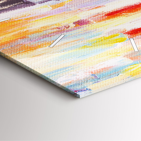 Square glass wall clock Couple in the rain