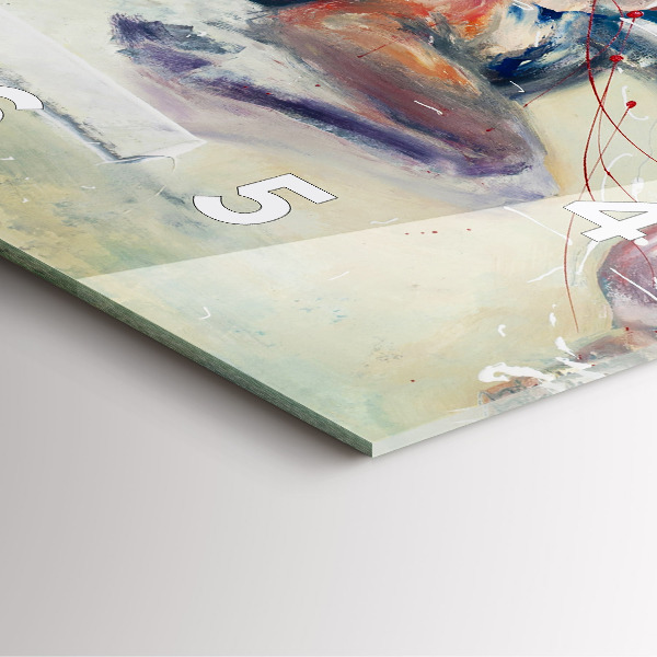 Square glass wall clock Illustration of galloping horses