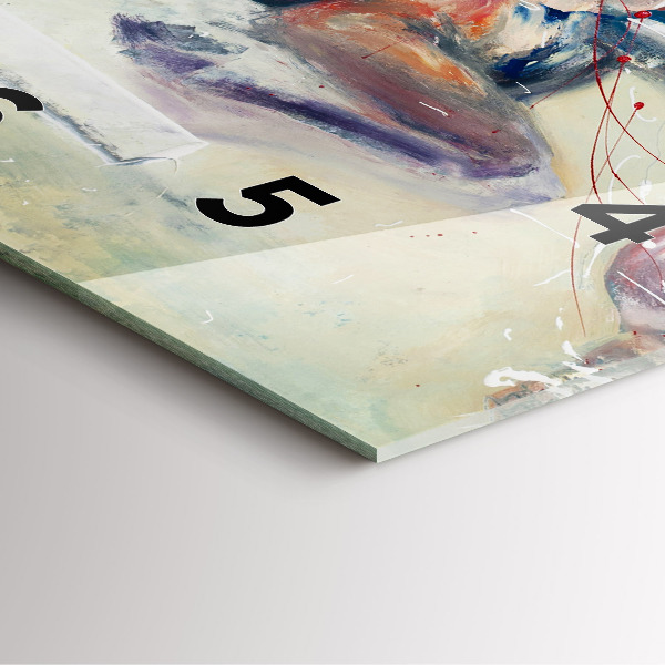 Square glass wall clock Illustration of galloping horses