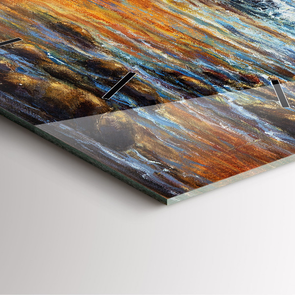 Square glass wall clock Artistic art