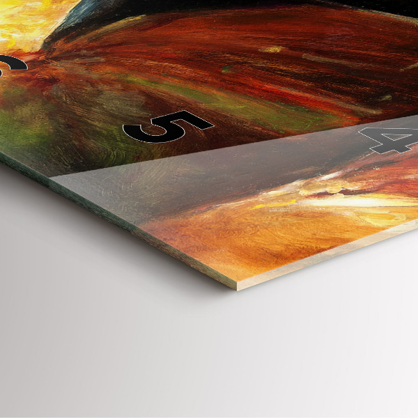 Square glass wall clock Two painted horses