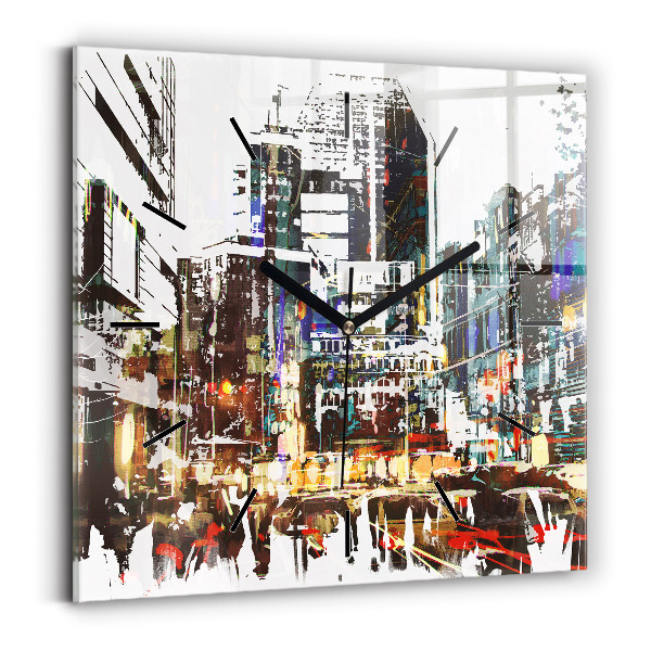 Square glass wall clock New York City