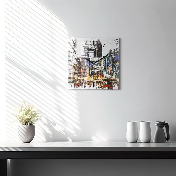 Square glass wall clock New York City