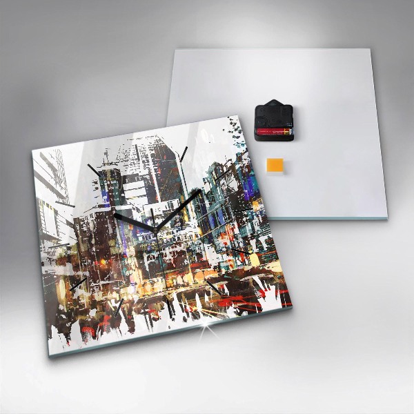 Square glass wall clock New York City