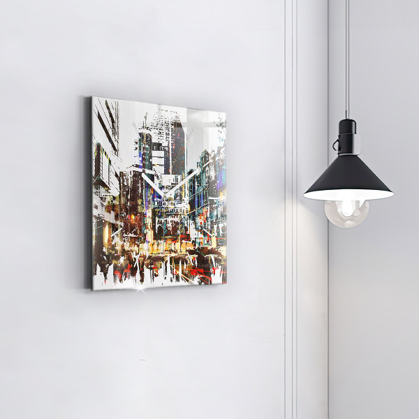 Square glass wall clock New York City