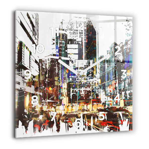 Square glass wall clock New York City