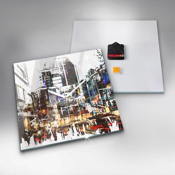 Square glass wall clock New York City