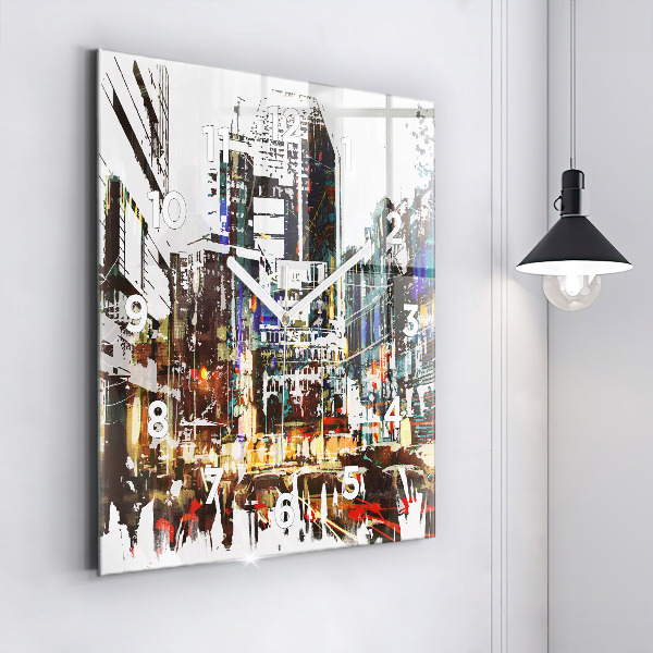 Square glass wall clock New York City