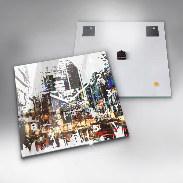Square glass wall clock New York City