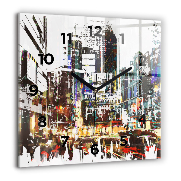 Square glass wall clock New York City